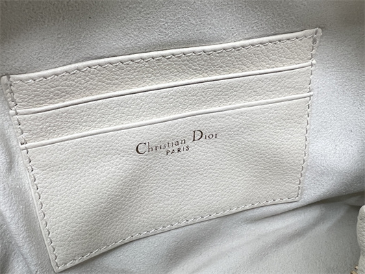 CD Caro D-Cosy Mini Bag Supple Cannage Calfskin Gold Tone Metal Cream