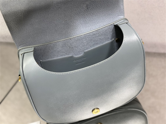 CD Large Di.or Bobby Bag Blue Box Calfskin With Blue Di.or Oblique Emb Shoulder Strap