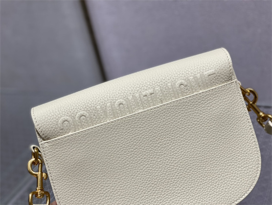 CD Medium Di.or Bobby Bag Grained Calfskin White