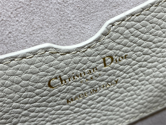 CD Medium Di.or Bobby Bag Grained Calfskin White