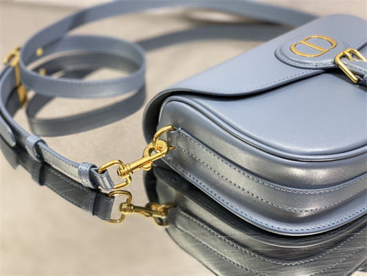 CD Medium Di.or Bobby Bag Box Calfskin Antique Blue