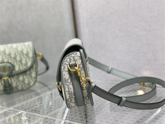 CD Medium Di.or Bobby Bag Grey Oblique Jacquard