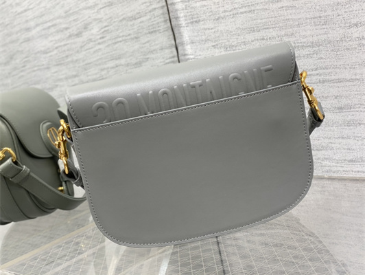 CD Medium Di.or Bobby Bag Box Calfskin Stone Grey