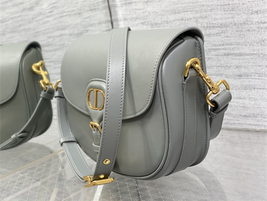 CD Medium Di.or Bobby Bag Box Calfskin Stone Grey