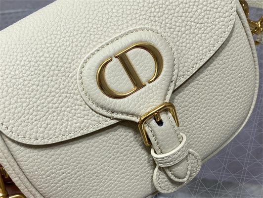 CD Small Di.or Bobby Bag Grained Calfskin White