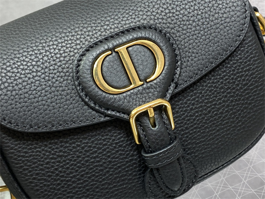 CD Small Di.or Bobby Bag Grained Calfskin Black