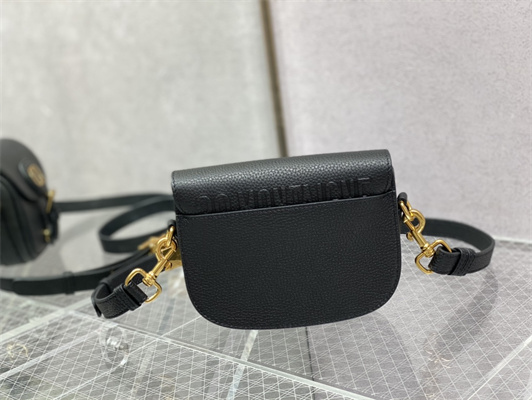 CD Small Di.or Bobby Bag Grained Calfskin Black