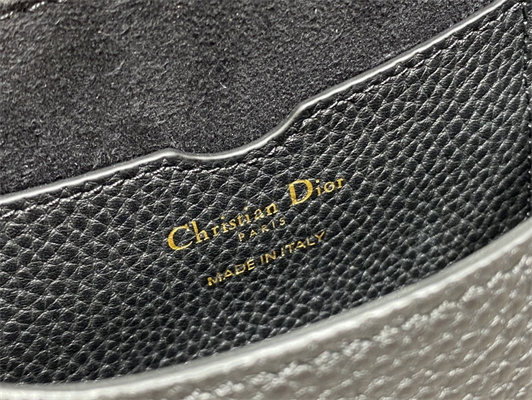 CD Small Di.or Bobby Bag Grained Calfskin Black