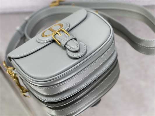 CD Small Di.or Bobby Bag Box Calfskin Stone Grey