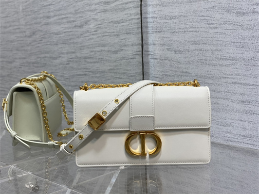 CD 30 Montaigne East-West Bag With Chain Latte Calfskin