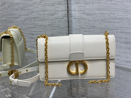 CD 30 Montaigne East-West Bag With Chain Latte Calfskin