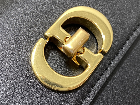 CD Small 30 Montaigne Avenue Bag Box Calfskin Black