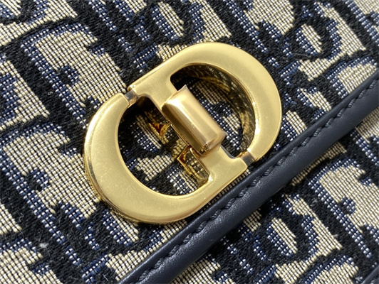 CD Small 30 Montaigne Avenue Bag Blue Oblique Jacquard