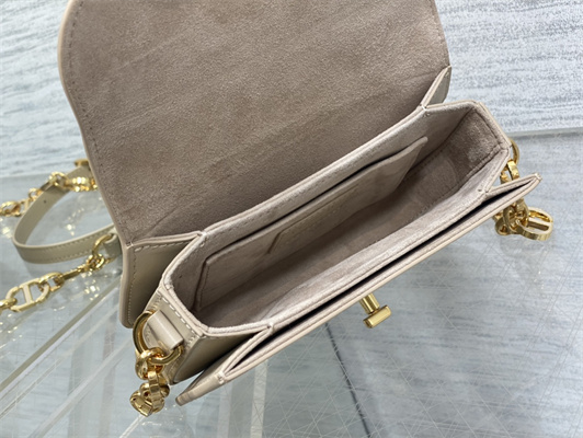 CD Small 30 Montaigne Avenue Bag Box Calfskin Beige