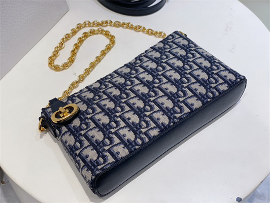 CD Miss Dior Midi Bag Blue Oblique Jacquard