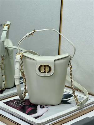CD 30 Montaigne Amber Mini Bucket Bag Box Calfskin Latte