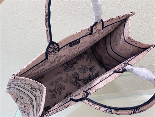 CD Large Book Tote Jardin Botanique Embroidery Pink