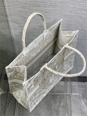 CD Large Book Tote Butterfly Around The World Embroidery White and Gold Tone