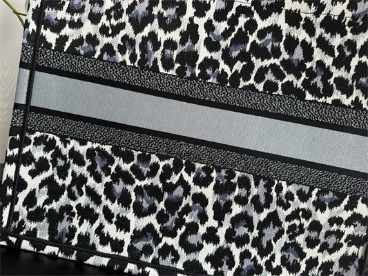 CD Large Book Tote Black Multicolor Mizza Embroidery