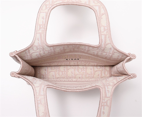 CD Mini Book Tote Pink Oblique Embroidery