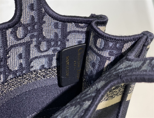 CD Mini Book Tote Blue Oblique Embroidery