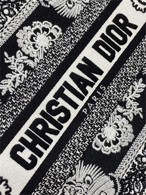 CD Small Book Tote Butterfly Bandana Embroidery Black and White