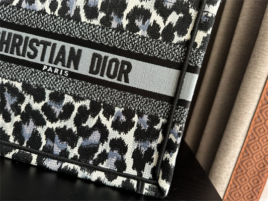 CD Small Book Tote Black Multicolor Mizza Embroidery