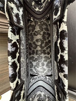 CD Small Book Tote Black Multicolor Mizza Embroidery