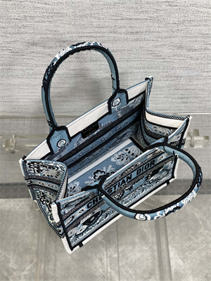 CD Small Book Tote Butterfly Bandana Embroidery Blue Multicolor