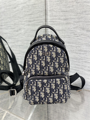 Di.or Kid’s Mini Rider Backpack Beige and Blue Oblique Jacquard