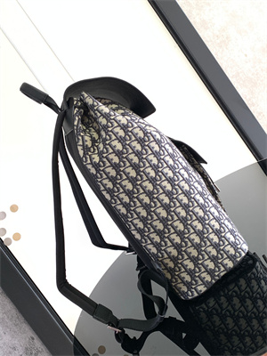 Di.or Motion Backpack Beige and Black Oblique Jacquard and Black Grained Calfskin