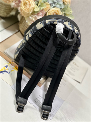 Di.or Mini Rider Backpack Beige and Black Maxi Oblique Jacquard