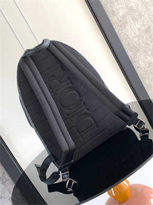 Di.or Rider Backpack Black CD Diamond Canvas and Smooth Calfskin