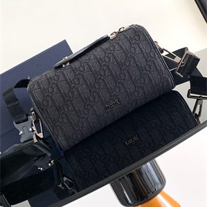 Di.or Lingot 22 Shoulder Bag Black Oblique Jacquard