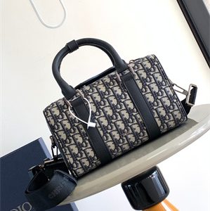 Di.or Lingot 26 Shoulder Bag Beige and Black Oblique Jacquard