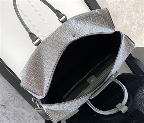 Di.or Lingot 50 Travel Bag Grey Oblique Jacquard