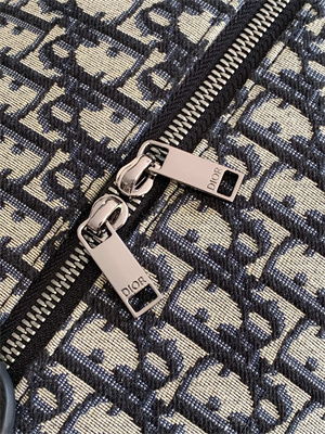 Di.or Lingot 50 Travel Bag Beige and Black Oblique Jacquard