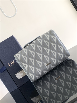 Di.or Lingot Toiletry Bag Grey CD Diamond Canvas