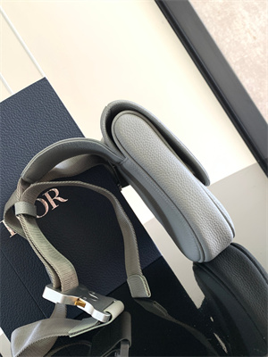 Di.or Saddle Bag Grey Grained Calfskin With Di.or Printing