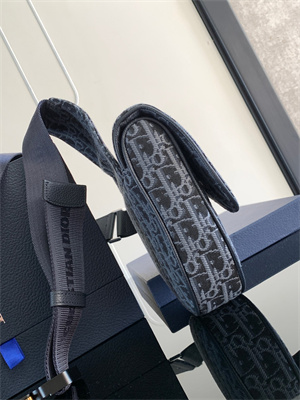 Di.or Saddle Bag Denim Blue Oblique Jacquard