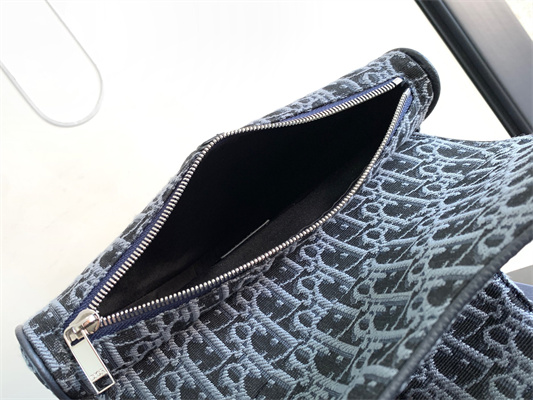 Di.or Saddle Bag Denim Blue Oblique Jacquard