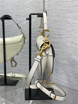 CD Mini Saddle Bag Grained Calfskin Latte Color