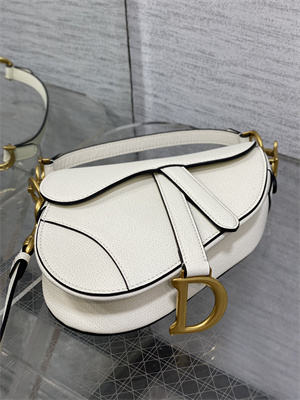 CD Mini Saddle Bag Grained Calfskin Latte Color
