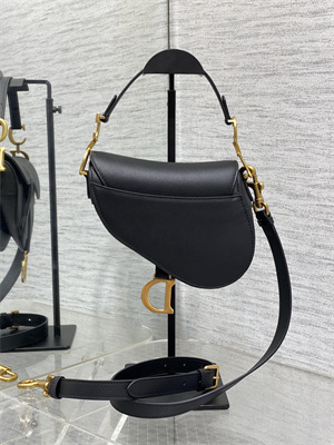 CD Mini Saddle Bag Grained Calfskin Black Color