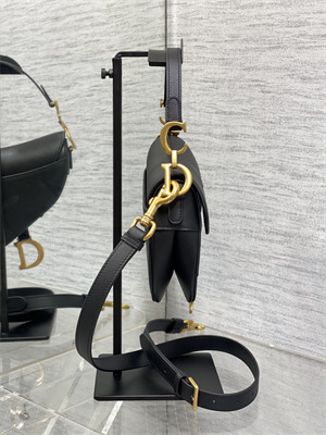 CD Mini Saddle Bag Grained Calfskin Black Color