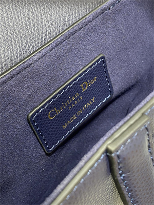 CD Mini Saddle Bag Grained Calfskin Indigo Blue Color