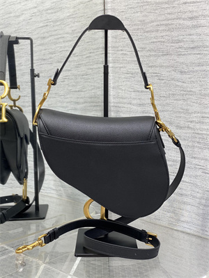 CD Saddle Bag Grained Calfskin Black Color