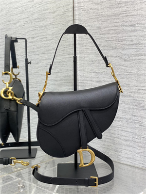 CD Saddle Bag Grained Calfskin Black Color