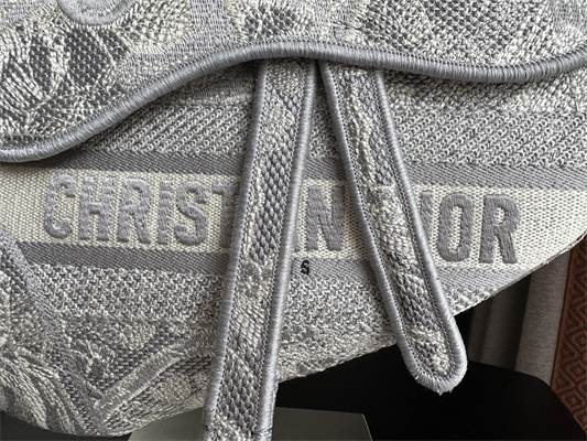 CD Saddle Bag Toile de Jouy Embroidery Gray Color