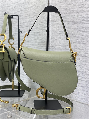 CD Saddle Bag Grained Calfskin Lt Green Color
